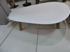 *Metal Topped White Occasional Table on 4 Beech Legs