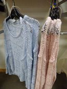 *4 Powder Blue and 4 Pink Knitted Tops