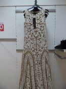 *14 A Star is Born Full Length Evening Dresses Taupe with Cream Beaded Detail