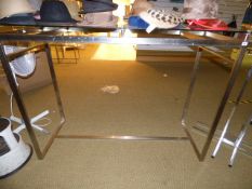 *Brushed Stainless Steel and Plate Glass Garment Rail