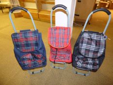 *3 Tartan Shopping Trolleys