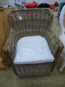 *Rattan Chair with Cream Cushion