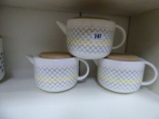 *3 Teapots with Bamboo Lids