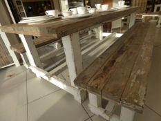 *Reclaimed Timber Shabby Chic Style Refectory Style Table on 4 Square Legs