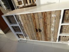 *Reclaimed Timber Shabby Chic Style sideboard Unit with 6 Storage Baskets and Central Cupboard