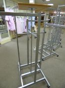 *Silver Swastika Style Garment Rail with Wood Plinth