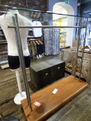 *Plate Glass and Brushed Stainless Steel Garment Rail