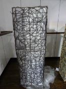 *Set of 3 Graduated Rattan and Calico Floor Lights