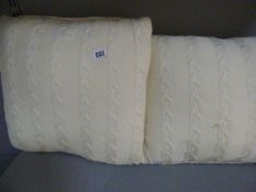 *2 Cream Knitted Cushions