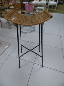 *Wrought Iron & Rattan Bar Stool