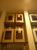 *4 Brown Metal and Glass Candle Holders