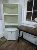 *Shabby Chic Corner Display Unit and Oak Table on Turned Legs