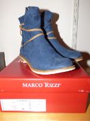 *Pair of Marco Tozzi Size 38 Lady's Ankle Boots - Blue Suede