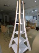 *5 Tier Graduated Eiffel Tower Style Display Stand - White and Gold