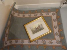 Oriental Style Rug and a Framed Picture of 2 Pheasants