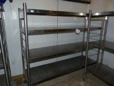 *Stainless Steel 4 Tier Mobile Storage Unit
