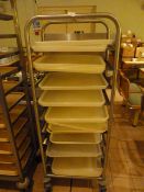 *Stainless Steel Mobile Tray Storage Rack with Trays