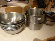 *Assorted Stainless Steel Bowls, Saucepans, Knives etc