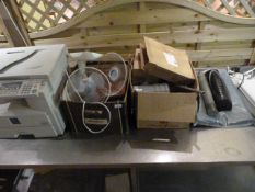*Boxes Containing Assorted Office Sundries including Key Cabinet, Laminators, Ricoh Printer