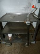 *Stainless Steel 3 Tier Trolley Fitted with Bonzer Can Opener
