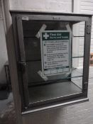 *Reynolds and Branson Limited of Leeds Plate Glass and Metal Vintage First Aid Cabinet