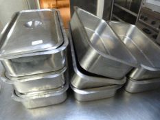 *8 Stainless Steel Trays with 3 Covers