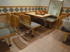 *17 4 Seat and 1 2 Seat Combination Table and Bench Sets with Upholstered Seats and Bergere