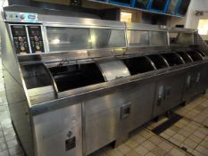 Preston and Thomas 4 Pan 3 Chip Box Serve Through Gas Fired Chip Range