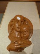 *Embossed Plaster Plaque of Mother and Child