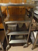 *Stainless Steel 4 Tier Catering Trolley