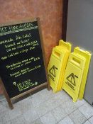 *6 Wet Floor Signs and a Folding Chalk Board