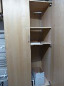 *Shelved Storage Cabinet in Light Beech Finish and Contents