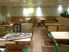 *6 Combination 4 Seat Chair and Table Sets with Upholstered Seats and Bergere Paneled Back