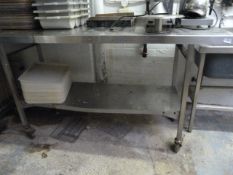 *Mobile Stainless Steel Preparation Table with Under Shelf
