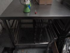 *Stainless Steel Preparation Table with Tray Storage