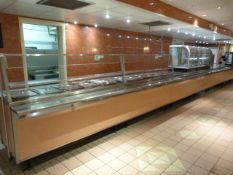*Stainless Steel and Pink Serve Over Cafeteria Style Counter Complete With 2 Still Bain Marie and