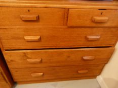 Light Oak Chest of Drawers 3 Long 2 Short