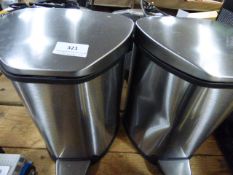 *2 Small Steel Pedal Bins