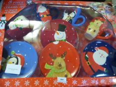*XMAS MUG/PLATES 8PCE