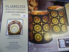 *LED CANDLES & HOLDERS 2PK