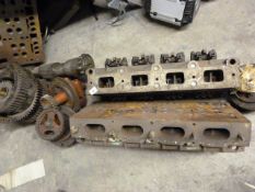 *2 Cylinder Heads, Assorted Gears, Crank Shafts etc