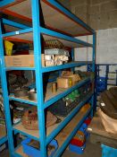 *6 Tier Metal Fabricated Shelving Unit Containing Assorted Lathe Tooling, Lathe Chucks etc