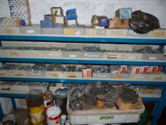*4 Tier Storage Rack Containing Assorted Nuts, Bolts, Washers etc
