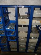 *6 Sets of Storage Units Containing Hexagonal Bolts, Rawl Plugs etc