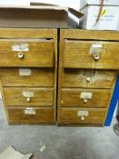 *2 Light Oak Chest of 4 Drawers Containing Electric Lamps etc