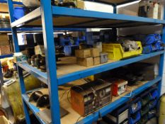 *Contents of Shelving Which Includes Various Lubricants, Battery Chargers,Abrasive Disks, Tooling,