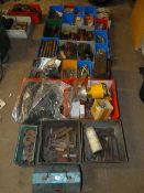 *25 Boxes Containing Assorted Lathe Tooling, Hydraulic Hose Fittings etc