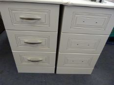 *Pair of White 3 Drawer Bedside Cabinets
