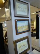 3 Water Colors Depicting African Animals