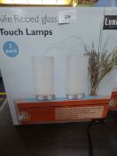 *PAIR OF ALFIE RIBBED GLASS TOUCH TABLE LAMPS